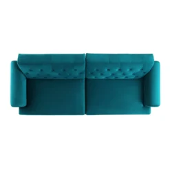 Hanney 3-Seater Chesterfield Sofabed In Teal Velvet -Best Furniture Shop AYSF 011 TEAL VEL WB7
