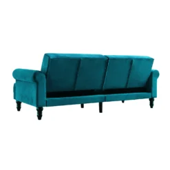 Hanney 3-Seater Chesterfield Sofabed In Teal Velvet -Best Furniture Shop AYSF 011 TEAL VEL WB8