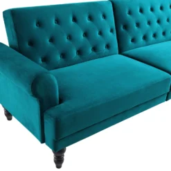 Hanney 3-Seater Chesterfield Sofabed In Teal Velvet -Best Furniture Shop AYSF 011 TEAL VEL detail1