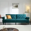 Hanney 3-Seater Chesterfield Sofabed In Teal Velvet