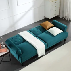Hanney 3-Seater Chesterfield Sofabed In Teal Velvet -Best Furniture Shop AYSF 011 TEAL VEL scene2