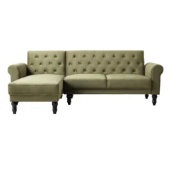 Hanney Chesterfield Chaise Sofabed In Moss Green Velvet 21 Hanney Chesterfield Chaise Sofabed In Moss Green Velvet -Best Furniture Shop AYSF 012 MOSSGREEN VEL WB1