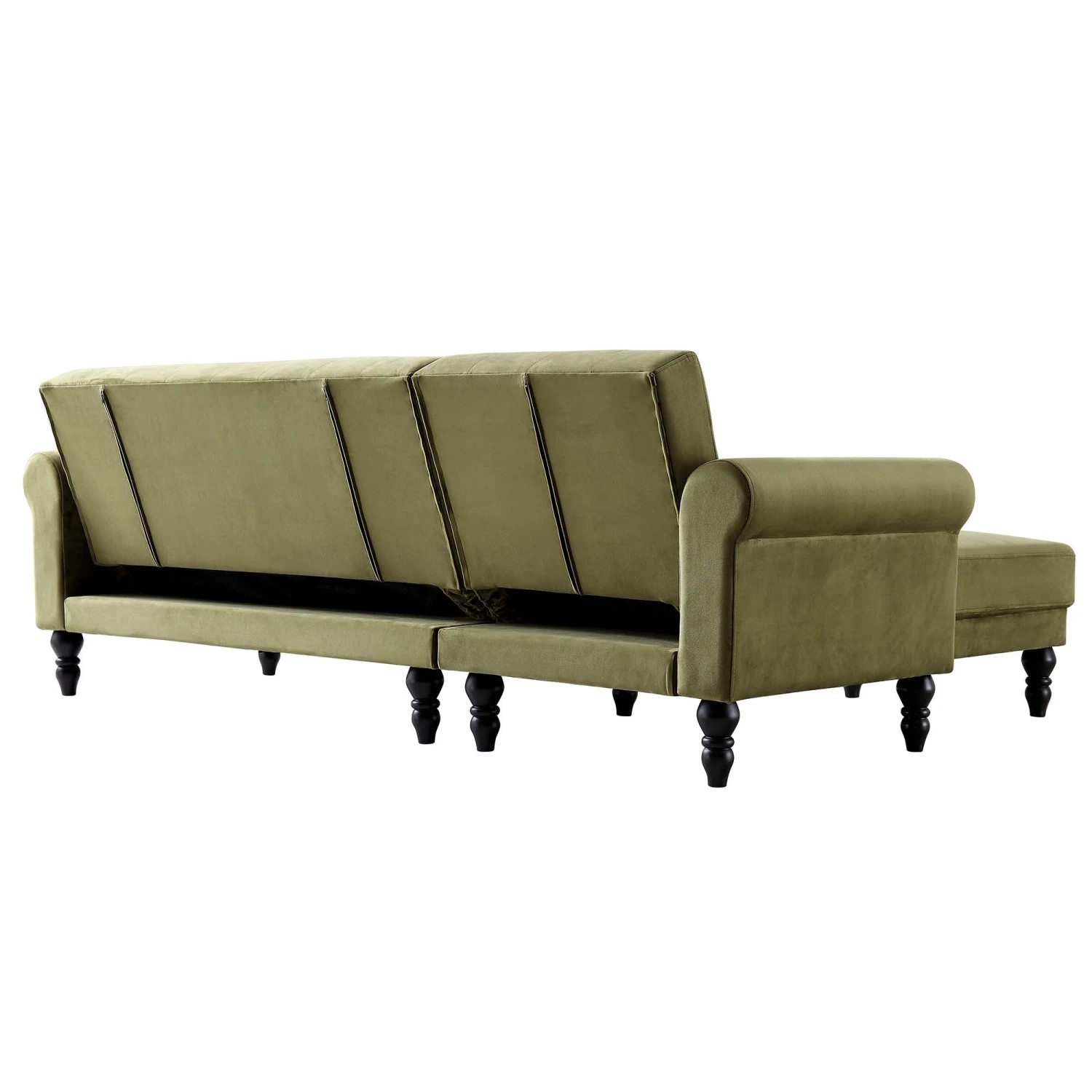 Hanney Chesterfield Chaise Sofabed In Moss Green Velvet 13 Hanney Chesterfield Chaise Sofabed In Moss Green Velvet - Image 13