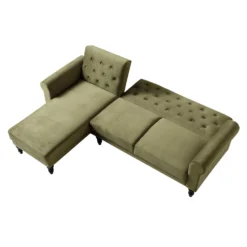 Hanney Chesterfield Chaise Sofabed In Moss Green Velvet 23 Hanney Chesterfield Chaise Sofabed In Moss Green Velvet -Best Furniture Shop AYSF 012 MOSSGREEN VEL WB4