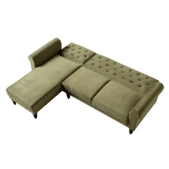 Hanney Chesterfield Chaise Sofabed In Moss Green Velvet 25 Hanney Chesterfield Chaise Sofabed In Moss Green Velvet -Best Furniture Shop AYSF 012 MOSSGREEN VEL WB5