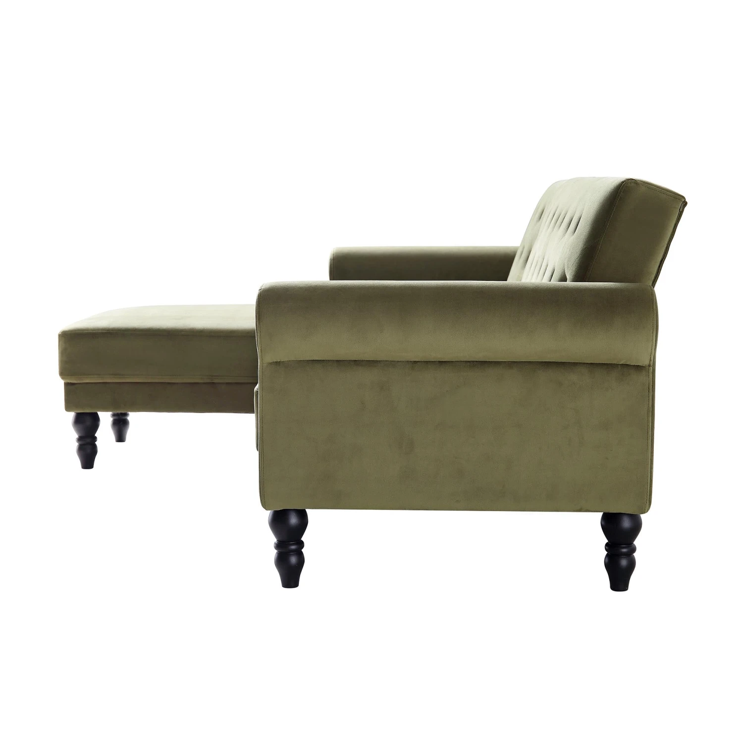 Hanney Chesterfield Chaise Sofabed In Moss Green Velvet 10 Hanney Chesterfield Chaise Sofabed In Moss Green Velvet - Image 10