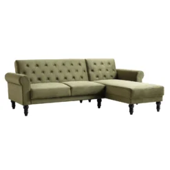 Hanney Chesterfield Chaise Sofabed In Moss Green Velvet 28 Hanney Chesterfield Chaise Sofabed In Moss Green Velvet -Best Furniture Shop AYSF 012 MOSSGREEN VEL WB9