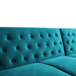 Hanney Chesterfield Chaise Sofabed In Teal Velvet -Best Furniture Shop AYSF 012 TEAL VEL detail2