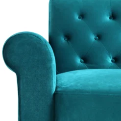 Hanney Chesterfield Chaise Sofabed In Teal Velvet -Best Furniture Shop AYSF 012 TEAL VEL detail3