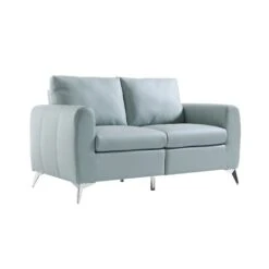 Noak 2-Seater Grey Faux Leather Sofa With Chrome Legs 17 Noak 2-Seater Grey Faux Leather Sofa With Chrome Legs -Best Furniture Shop AYSF 014 GREY PU 2ST WB2