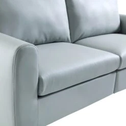 Noak 2-Seater Grey Faux Leather Sofa With Chrome Legs 24 Noak 2-Seater Grey Faux Leather Sofa With Chrome Legs -Best Furniture Shop AYSF 014 GREY PU detail2