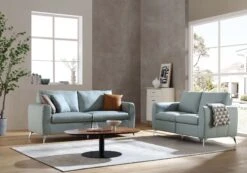 Noak 2-Seater Grey Faux Leather Sofa With Chrome Legs 26 Noak 2-Seater Grey Faux Leather Sofa With Chrome Legs -Best Furniture Shop AYSF 014 GREY PU setscene1