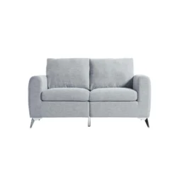 Noak 2-Seater Grey Woven Fabric Sofa With Chrome Legs -Best Furniture Shop AYSF 014 GREY WOVEN 2ST WB1