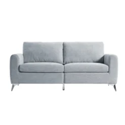Noak 3-Seater Grey Woven Fabric Sofa With Chrome Legs -Best Furniture Shop AYSF 014 GREY WOVEN 3ST WB1