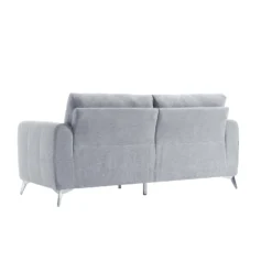 Noak 3-Seater Grey Woven Fabric Sofa With Chrome Legs -Best Furniture Shop AYSF 014 GREY WOVEN 3ST WB3