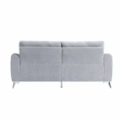 Noak 3-Seater Grey Woven Fabric Sofa With Chrome Legs -Best Furniture Shop AYSF 014 GREY WOVEN 3ST WB4