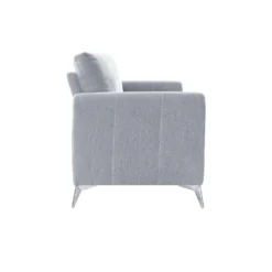 Noak 3-Seater Grey Woven Fabric Sofa With Chrome Legs -Best Furniture Shop AYSF 014 GREY WOVEN 3ST WB5