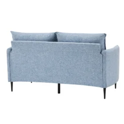 Bari Flax Blue Fabric Sofa 24 Bari Flax Blue Fabric Sofa -Best Furniture Shop AYSF 08 BLUEFAB 2ST 3