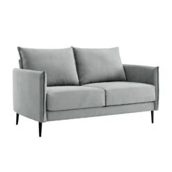 Bari Light Grey Brushed Fabric Sofa -Best Furniture Shop AYSF 08 LGREYFAB 2ST 2