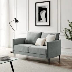 Bari Light Grey Brushed Fabric Sofa -Best Furniture Shop AYSF 08 LGREYFAB 2ST main