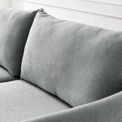 Bari Light Grey Brushed Fabric Sofa -Best Furniture Shop AYSF 08 LGREYFAB detail2