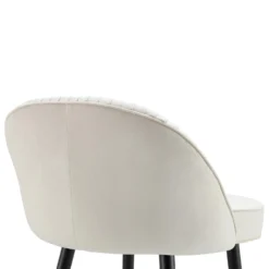 Miyae Set Of 2 Pleated Champagne Beige Velvet Upholstered Counter Stools -Best Furniture Shop BCH 2148 CHAMP VEL 2P detail2