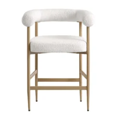 Fulbourn White Boucle Counter Stool With Natural Wood Effect Legs 14 Fulbourn White Boucle Counter Stool With Natural Wood Effect Legs -Best Furniture Shop BCH 2171 WHITE BOUCLE NAT WB2