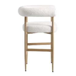 Fulbourn White Boucle Counter Stool With Natural Wood Effect Legs 17 Fulbourn White Boucle Counter Stool With Natural Wood Effect Legs -Best Furniture Shop BCH 2171 WHITE BOUCLE NAT WB3