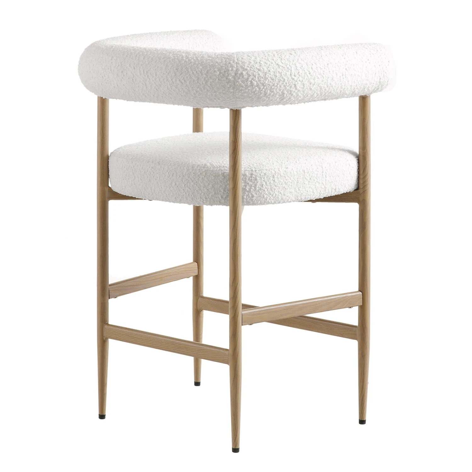 Fulbourn White Boucle Counter Stool With Natural Wood Effect Legs 7 Fulbourn White Boucle Counter Stool With Natural Wood Effect Legs - Image 7