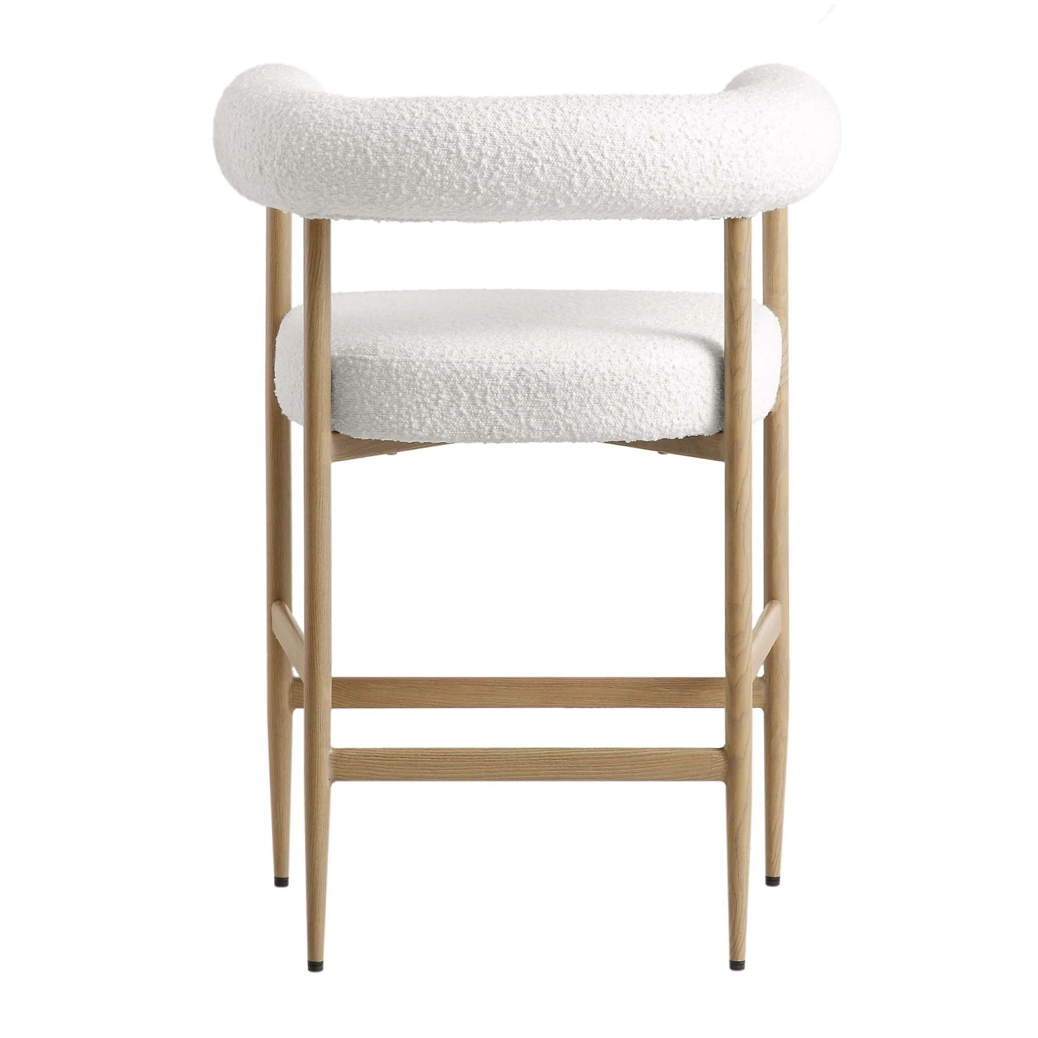 Fulbourn White Boucle Counter Stool With Natural Wood Effect Legs 8 Fulbourn White Boucle Counter Stool With Natural Wood Effect Legs - Image 8