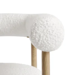 Fulbourn White Boucle Counter Stool With Natural Wood Effect Legs 22 Fulbourn White Boucle Counter Stool With Natural Wood Effect Legs -Best Furniture Shop BCH 2171 WHITE BOUCLE NAT detail3