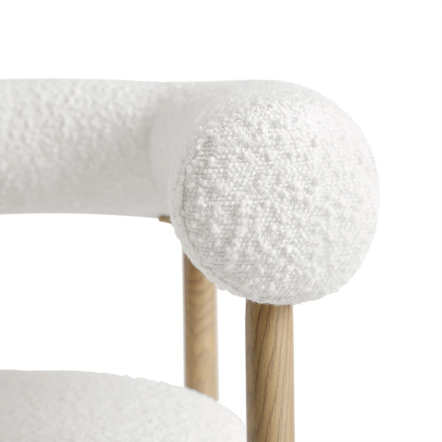 Fulbourn White Boucle Counter Stool With Natural Wood Effect Legs 11 Fulbourn White Boucle Counter Stool With Natural Wood Effect Legs - Image 11