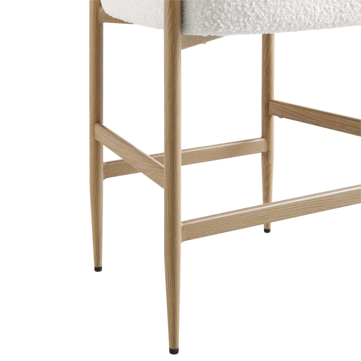 Fulbourn White Boucle Counter Stool With Natural Wood Effect Legs 12 Fulbourn White Boucle Counter Stool With Natural Wood Effect Legs - Image 12