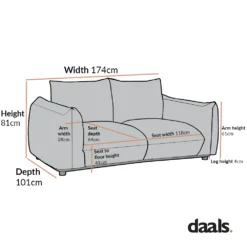 Gianni Two Seater Sofa, Mist Grey Boucle -Best Furniture Shop BO 9678 2ST ca549c2b affd 4a3c 91f8 ca3b79cea1b6
