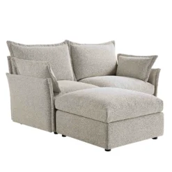 Byron Pillow Edge Mist Grey Boucle Modular Sofa, 2-Seater Chaise -Best Furniture Shop BOSF 7053 GREY BOU 2STCHAISE WB3