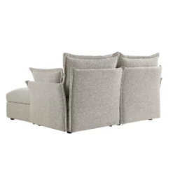Byron Pillow Edge Mist Grey Boucle Modular Sofa, 2-Seater Chaise -Best Furniture Shop BOSF 7053 GREY BOU 2STCHAISE WB7