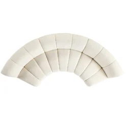 Granvia Ecru Boucle Modular Sofa, 3-Seater Curved Sofa -Best Furniture Shop BOSF 9381 BEIGE BOU 3ST CURVED WB1