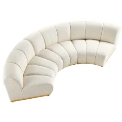 Granvia Ecru Boucle Modular Sofa, 3-Seater Curved Sofa -Best Furniture Shop BOSF 9381 BEIGE BOU 3ST CURVED WB3