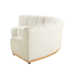 Granvia Ecru Boucle Modular Sofa, 3-Seater Curved Sofa -Best Furniture Shop BOSF 9381 BEIGE BOU 3ST CURVED WB5