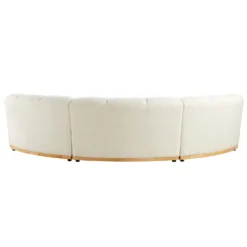 Granvia Ecru Boucle Modular Sofa, 3-Seater Curved Sofa -Best Furniture Shop BOSF 9381 BEIGE BOU 3ST CURVED WB6