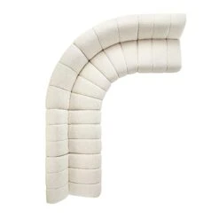 Granvia Ecru Boucle Modular Sofa, 5-Seater Grand L-Shaped Sofa -Best Furniture Shop BOSF 9381 BEIGE BOU 5ST CORNER WB2