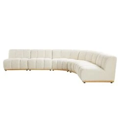 Granvia Ecru Boucle Modular Sofa, 5-Seater Grand L-Shaped Sofa -Best Furniture Shop BOSF 9381 BEIGE BOU 5ST CORNER WB3