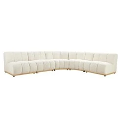 Granvia Ecru Boucle Modular Sofa, 5-Seater Grand L-Shaped Sofa -Best Furniture Shop BOSF 9381 BEIGE BOU 5ST CORNER WB4