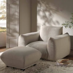 Gianni Armchair, Beige Woven Fabric -Best Furniture Shop BOSF 9678 BEIGE WOV 1ST scene2 827eacc4 6e2d 4f0d 8a44 94a80b991800