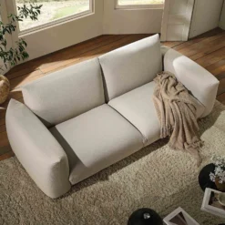 Gianni Three Seater Sofa, Beige Woven Fabric -Best Furniture Shop BOSF 9678 BEIGE WOV 3ST scene2