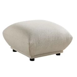 Gianni Pouffe, Beige Woven Fabric -Best Furniture Shop BOSF 9678 BEIGE WOV STOOL scene2