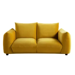 Gianni Two Seater Sofa, Goldenrod Velvet 19 Gianni Two Seater Sofa, Goldenrod Velvet -Best Furniture Shop BOSF 9678 GOLD VEL 2ST WB1