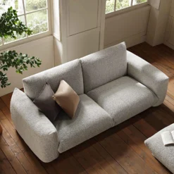 Gianni Three Seater Sofa, Mist Grey Boucle -Best Furniture Shop BOSF 9678 GREY BOU 3ST scene2