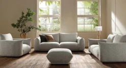 Gianni Three Seater Sofa, Mist Grey Boucle -Best Furniture Shop BOSF 9678 GREY BOU groupscene1