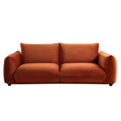 Gianni Three Seater Sofa, Rust Velvet -Best Furniture Shop BOSF 9678 RUST VEL 3ST WB1